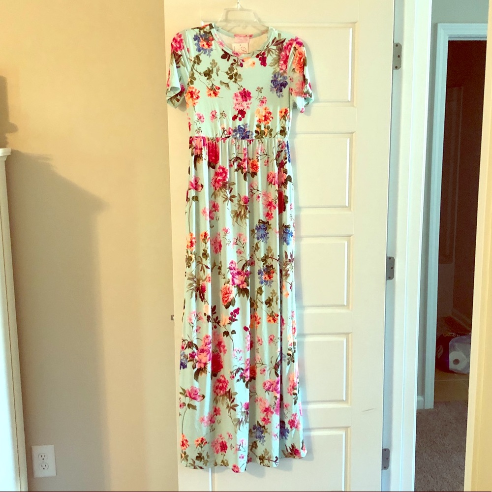 Pink Lily Boutique Mint Green Maxi Dress